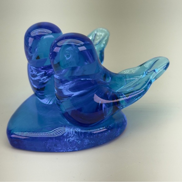 Handblown Signed Leo Ward 1994 
Cobalt Blue Bluebird of Happiness - Picture 3 of 9